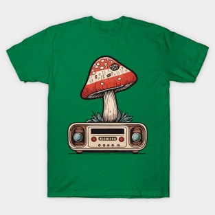 Vintage Radio And Red Muchroom T-Shirt